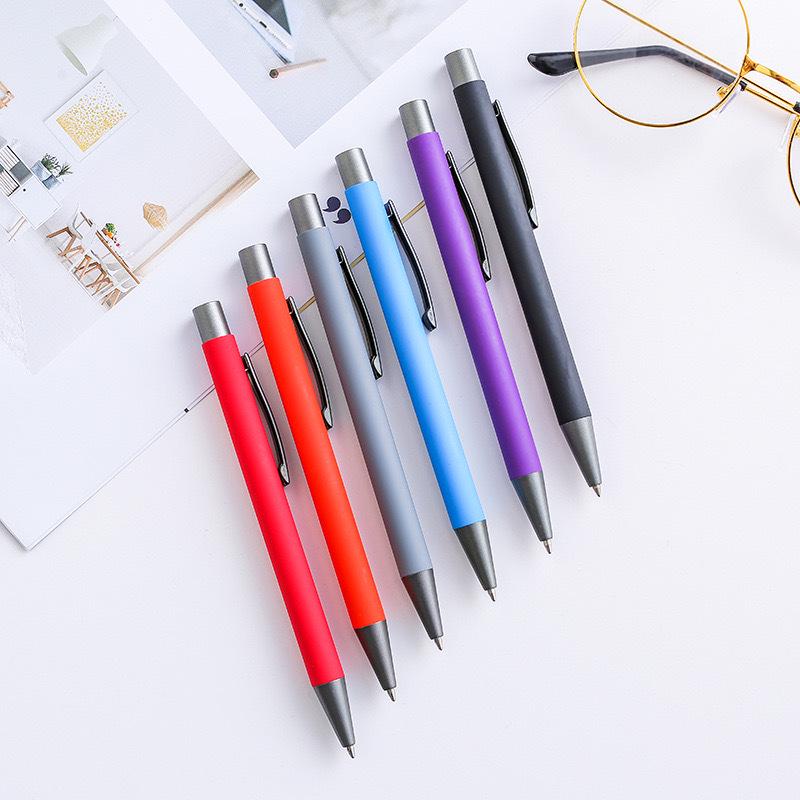 Caneta Esferográfica de Alumínio Multicor com Impressão de Logotipo Personalizado