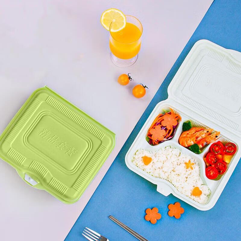 

JingJingRS Disposable 4-Compartment Lunch Boxes with Lids