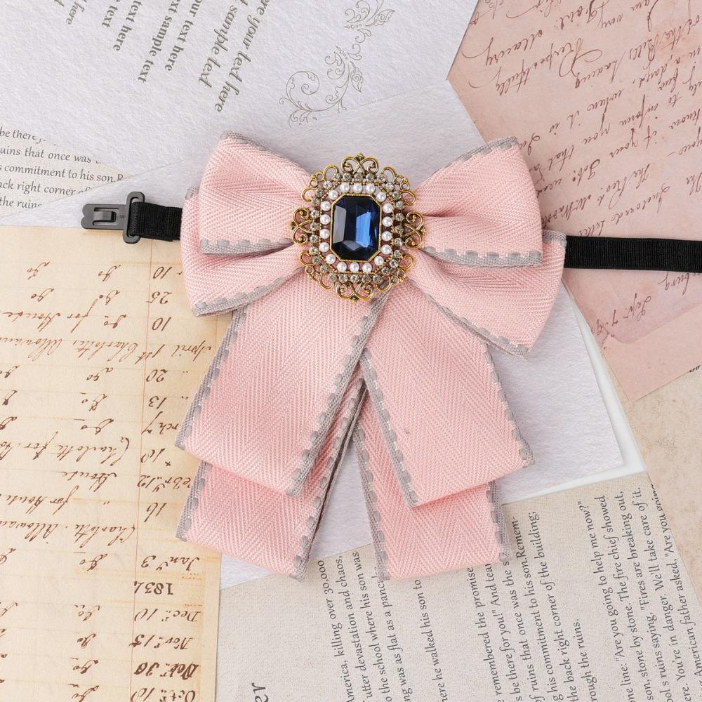 

Solid Color Rhinestone Collar Flower Blue Crystal British Style Gentleman s Bow Tie Adjustable Collar Cravat