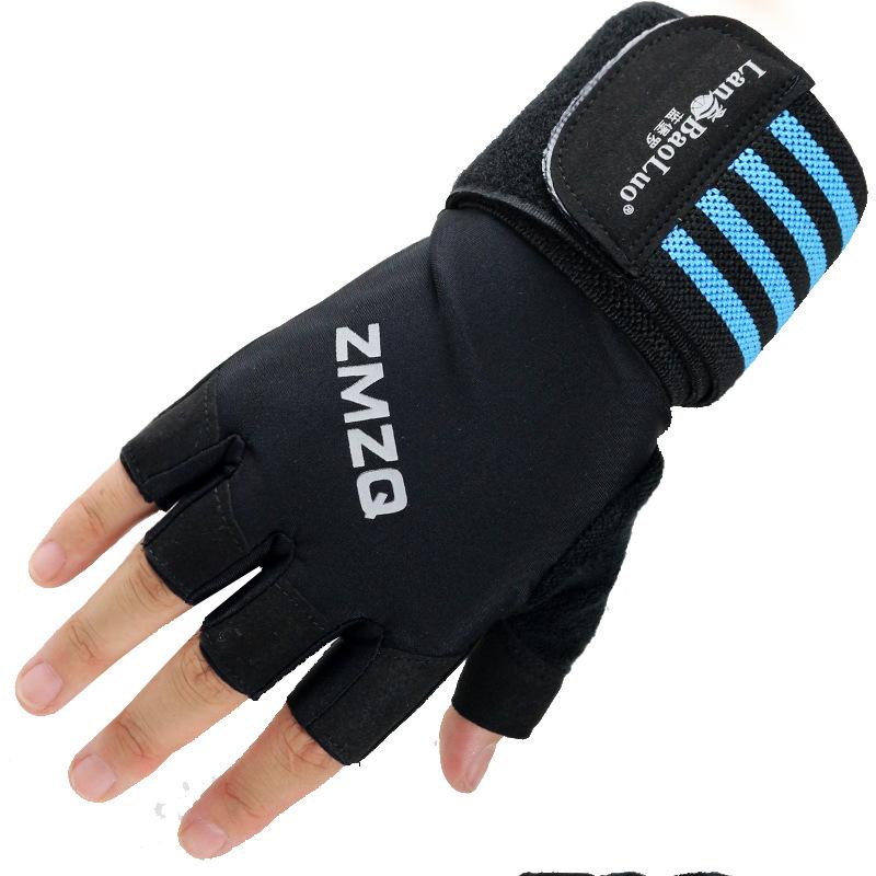 Fitness gloves, sports long wrist guards, anti-cocooning and non-slip half finger