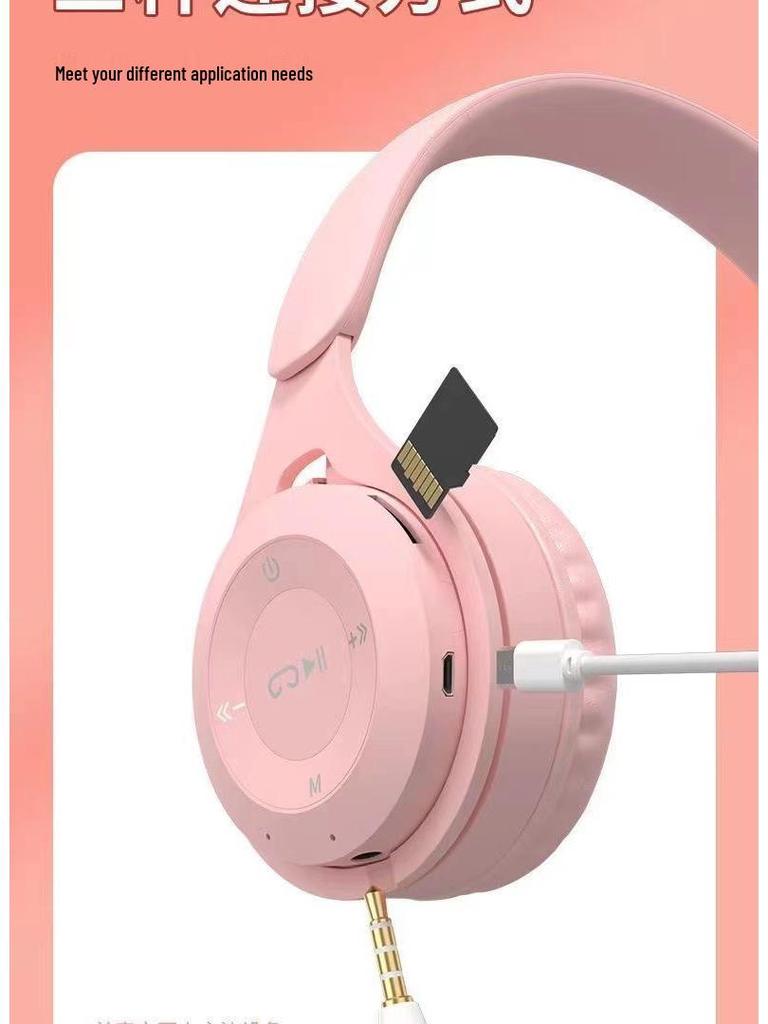 Y08 Over-Ear Bluetooth Headphones, Macaron Folding Design