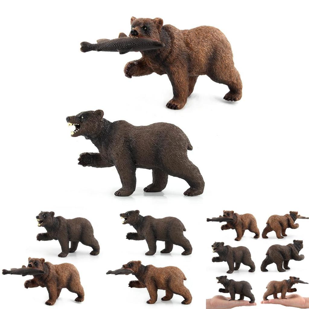 Realistic Black Bear And Brown Bear Forest Animal Model Figurines Perfect For Kids