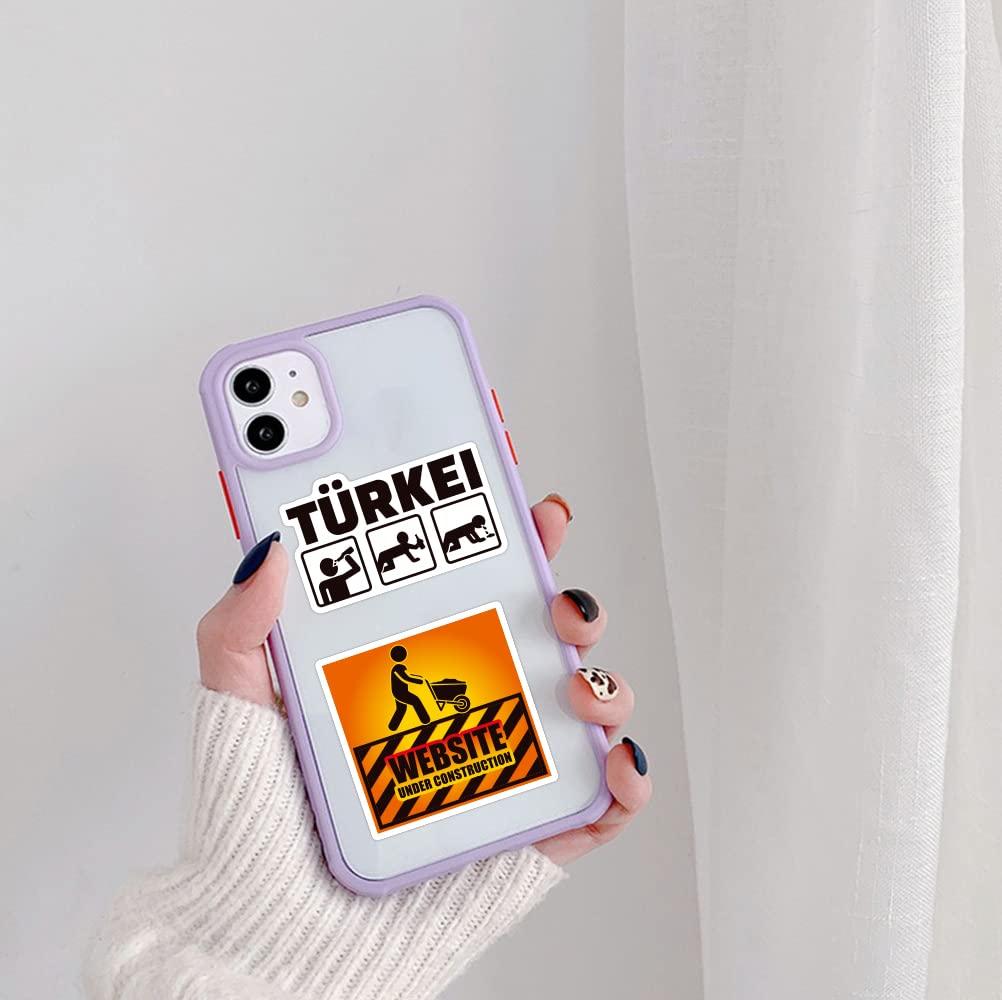 sanyuexiaozai Waterproof Decal for Laptop Motorcycle Snowboard Car Warning Stickers, DIY Decoration, Pack of 100