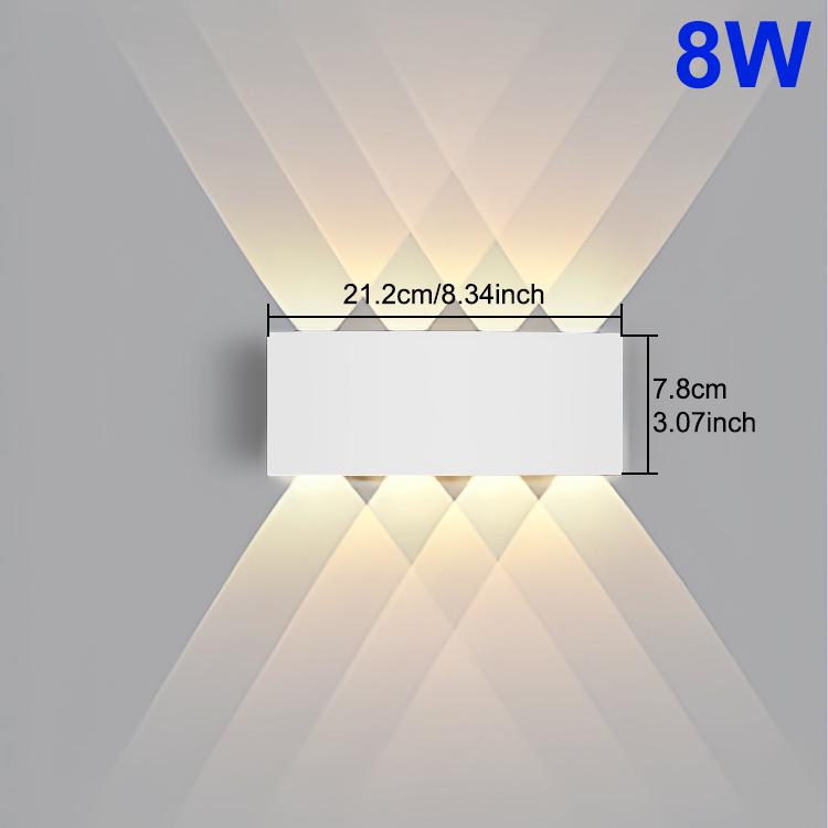 LED Waterproof White Outdoor Wall Lamp - Adjustable, Warm & Cool Light for Garden, Corridor & Living Room