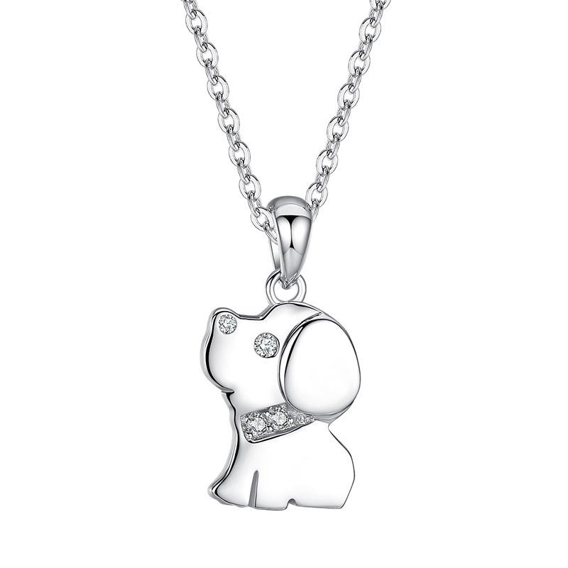 925 Sterling Silver Necklace Pendant Chains Cartoon Dog For Women Fashion Jewelry Wedding Birthday Party GiftGood Product