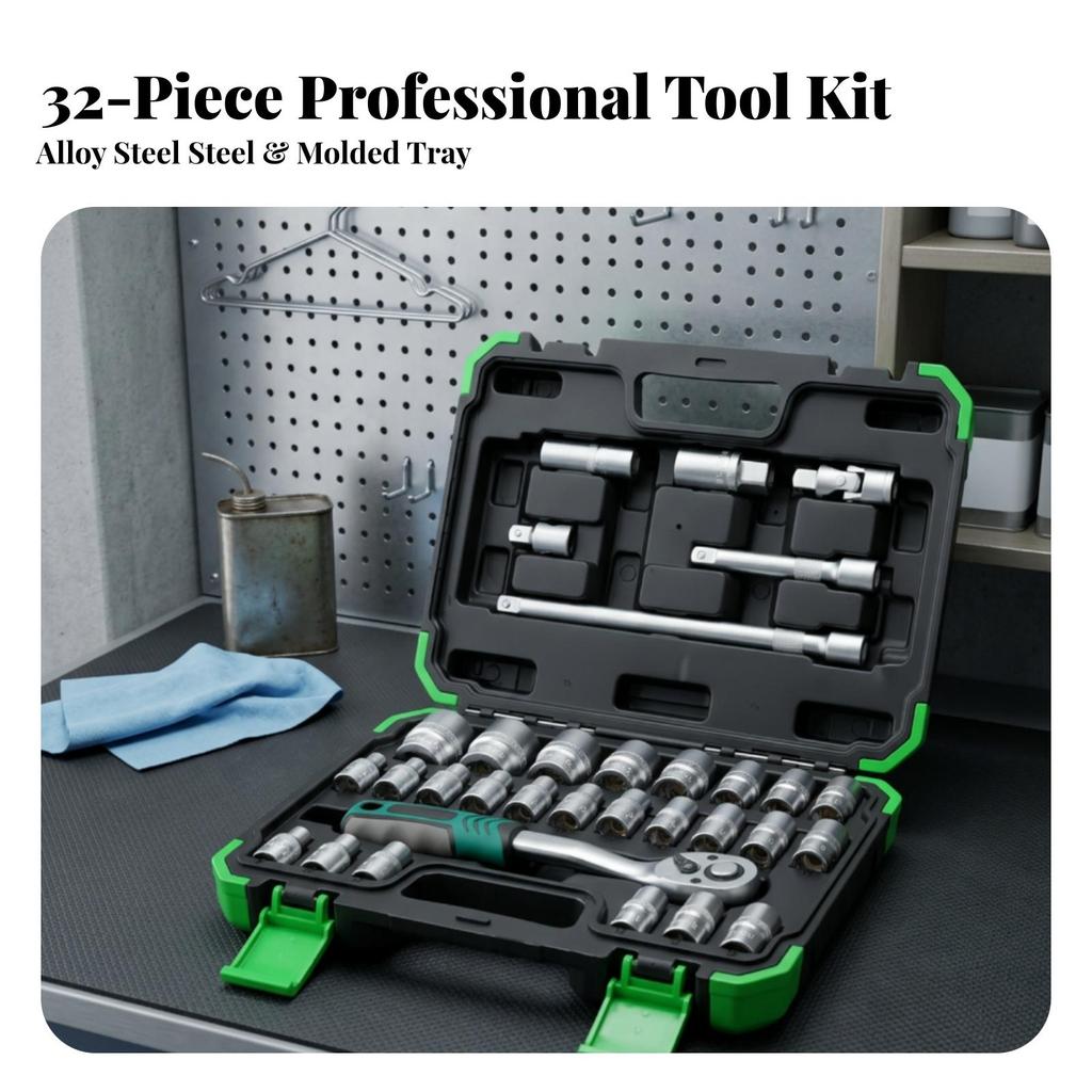 Socket Wrench Kit 72-Tooth Tools Sturdy for Garage