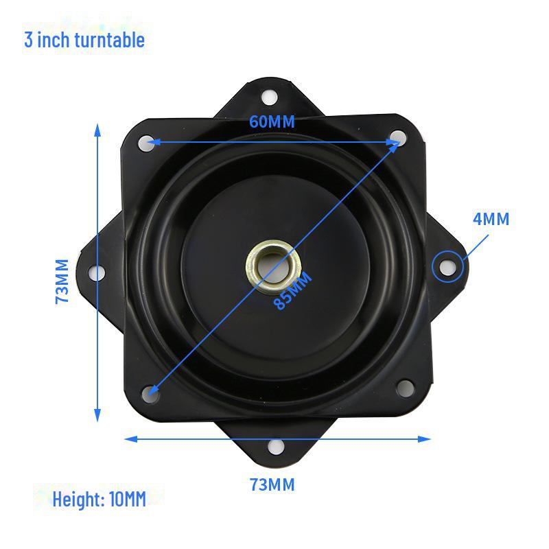 Square Black Iron Furniture Turntable Base for Chairs