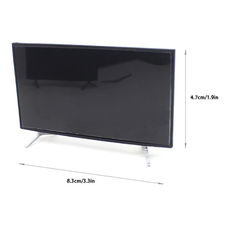 

1 шт. кукольный домик миниатюрный самодельный широкоэкранный телевизор с кронштейном основание плоский ЖК-телевизор классическая ролевая игрушка для детей as the picture