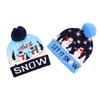 Christmas Knitting Hat Colorful LED Light Wool Ball Snowman Snowflake Elk X-mas Tree Beanies