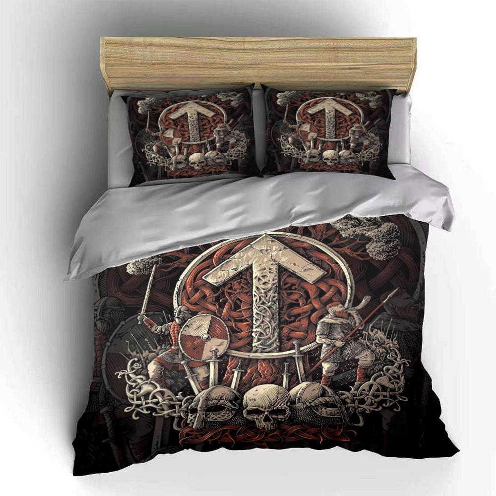 Viking Warrior Nordic Design Bedding Set Bedding set (1 duvet cover, 2 pillowcases, duvet not included)