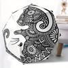 1pc Cat Mandala Art Automatic Open/Close Umbrella, Umbrella with Cartoon Design, Portable Compact Umbrella for Men & Women, Good Holiday Gif