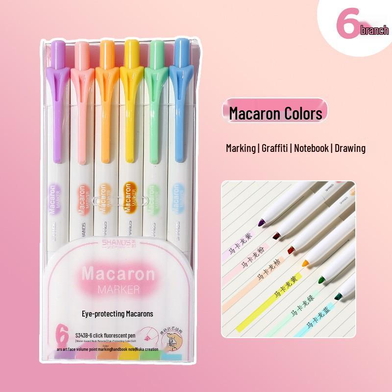 

Morandi Student Highlighter Set: Eye-Safe Watercolor Pens for DIY Greeting Cards Chisel Tip
