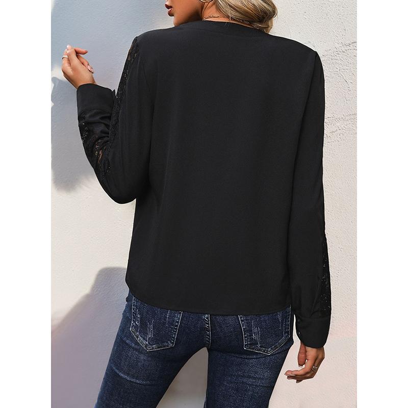 Autumn Women's Long-sleeved Casual Loose V-neck Shirt For Women's Office Commuting Fashionable Temperament Versatile Style Shirt