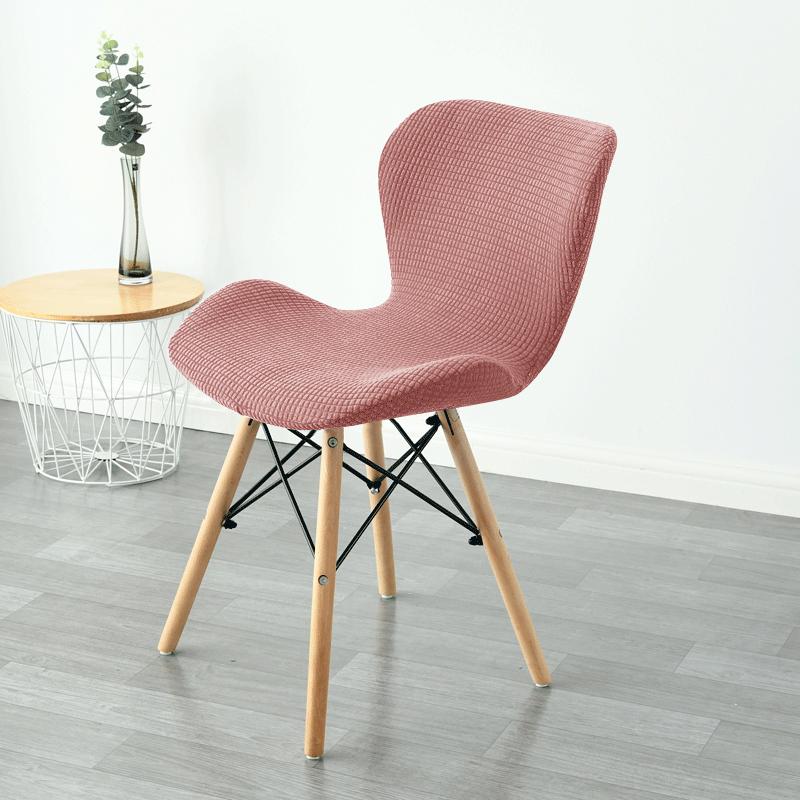 2 Stück Gebogene Schmetterlingsstuhlbezüge Polarfleece Elastische Esszimmerstuhl Überwürfe Stretch Barhocker Sitzbezüge für Wohnzimmer