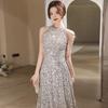 Sequined Small Evening Dress Women's Light Luxury Niche High-end Party Senior Sense Can Usually Wear Adult Dress Skirt Bridesmaid Clothes