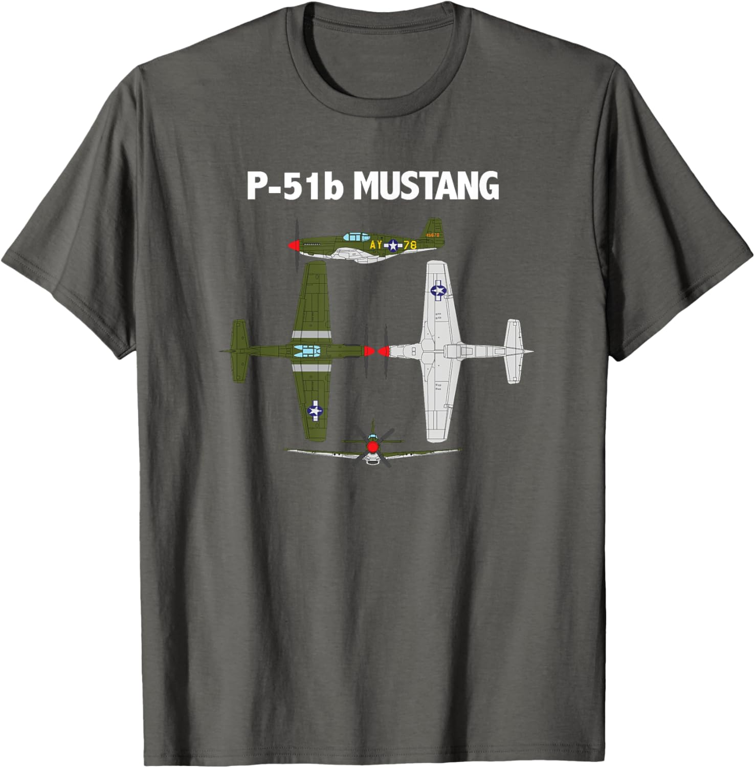 P51 Mustang Aircraft T Shirt Short Sleeve Casual 100 Cotton Shirt S