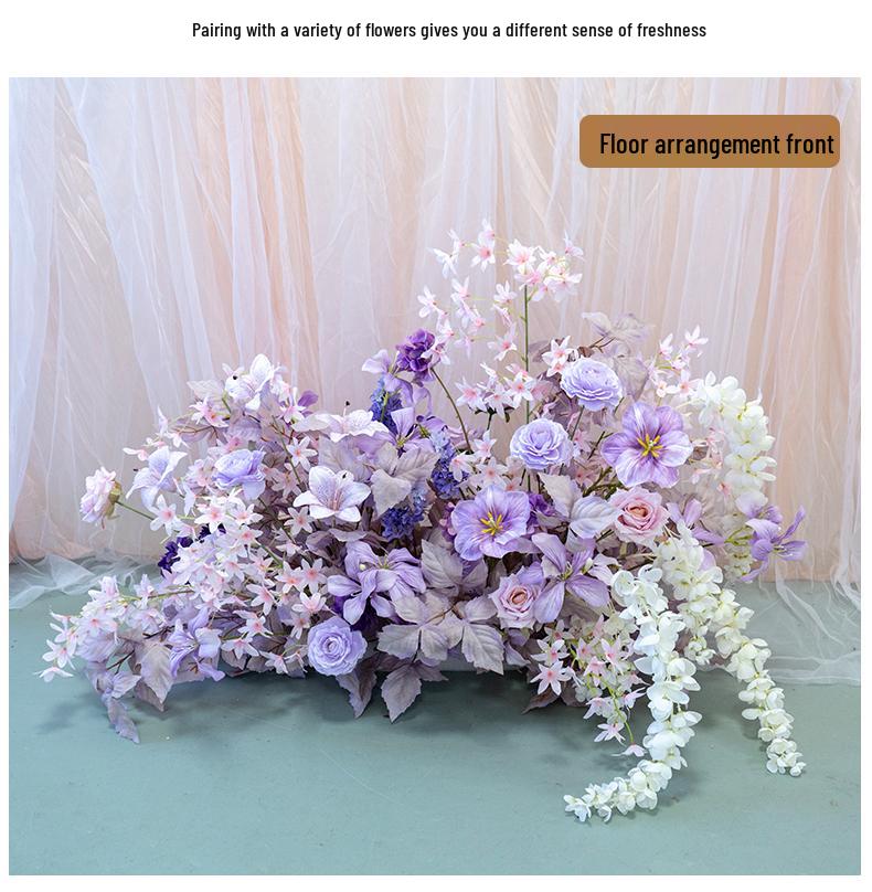 Purple Themed Wedding Arch Decoration: European Style Artificial Floral Art