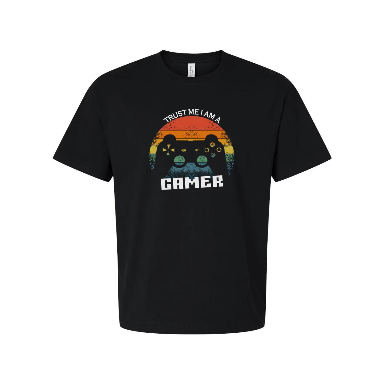 Unisex Gamer T Shirt With Retro Rainbow Controller Graphic For Casual Wear And V M