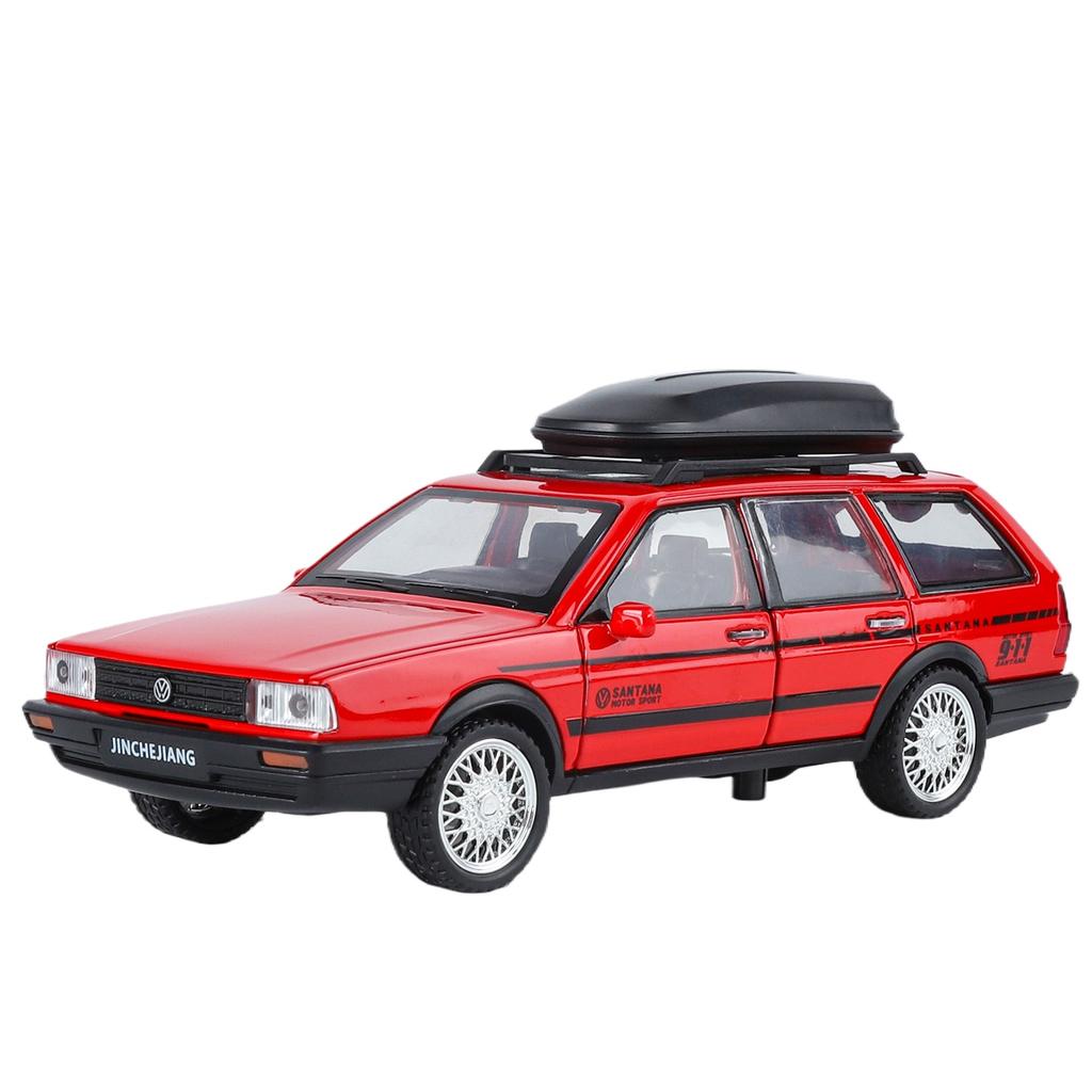 1/32 Volkswagen Santana Avant Station Wagon Alloy Car Model Diecast Metal Travel Vehicle Car Model Simulation Sound and Light Kids Toy Gift