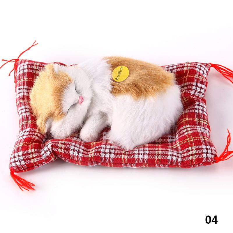 Brand Latest Simulation Animal Doll Plush Sleeping Cats Toy Featuring Cushion Can Speak Out featuring Sound Children Gift Idea Stuffed Desk Ornament