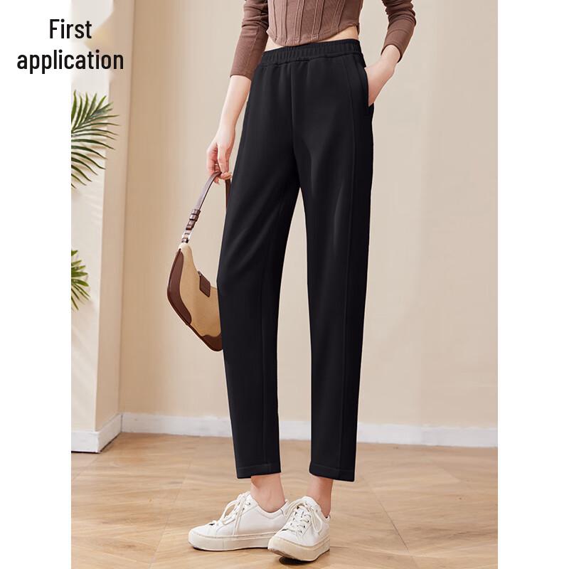 Chushen Women's High-Waisted Cropped Harem Pants