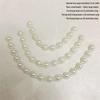 White DIY Pearl Lace Collar: 1.9 Cm Wide with 5mm Small and 12mm Large Beads, Ideal for Beaded Flower Cuffs.