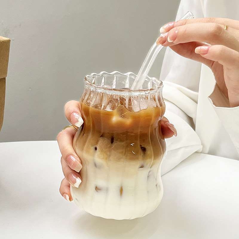 Chubby Coffee High Borosilicate Glass, Household Girls Drink Cold Water Drinks With High Temperature Resistance, Milk Tea Glass Water Cup