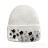 Trendy Fashion Rhinestone Wool Hat Women's Group Style Versatile Pullover Cold Hat Autumn and Winter Warm and Cold-proof Knitted Hat