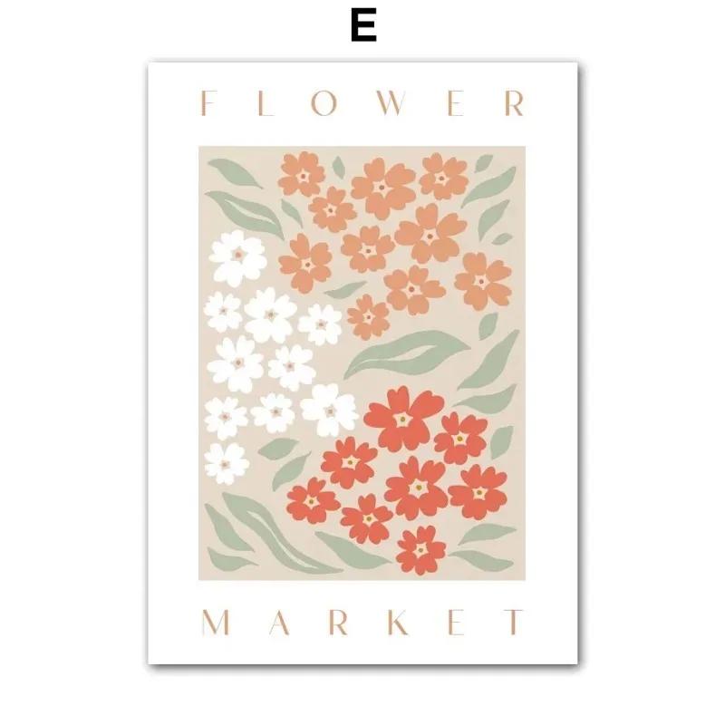 Nordic Simple Wall Art Abstract Colorful Flower Bohemian Canvas Poster Printing Home Bedroom Living Room Decoration Gifts