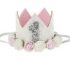 Cross-Border 1st Birthday Crown Headband: Princess Gold & Pink Party Accessory for Girls