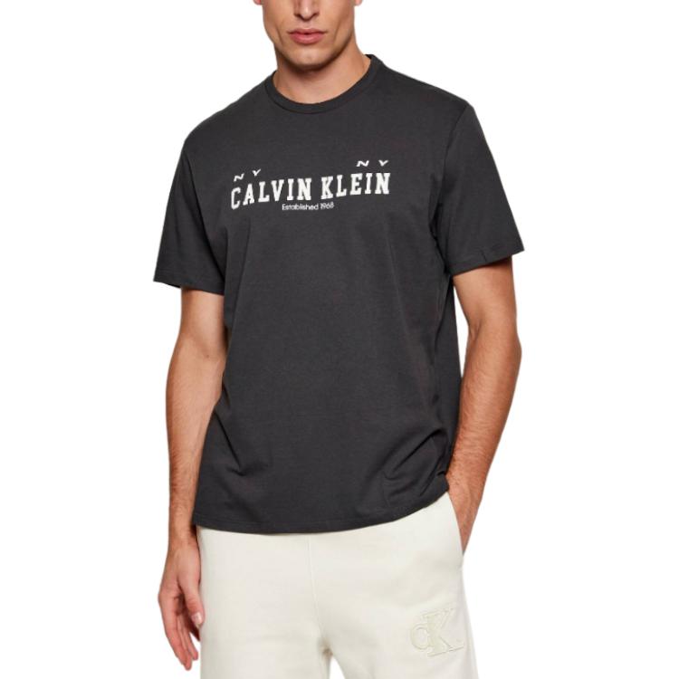

Calvin Klein Logo Round Neck Pullover Short Sleeve T-Shirt Men tops LV14RE817G S