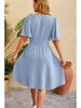 2024 Spring/Summer Women's V-Neck Waist-Cinching Flared Sleeve Dress
