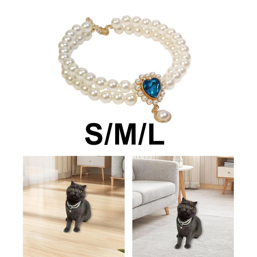 Halskette für Haustiere mit Perlen Verstellbares Hundehalsband für kleine Rassen