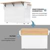 Serving Trolley with Folding Table Top, 120x46(70)x91cm, White, with Castors And Interchangeable Wooden Legs, Ideal for Kitchen And Dining Room