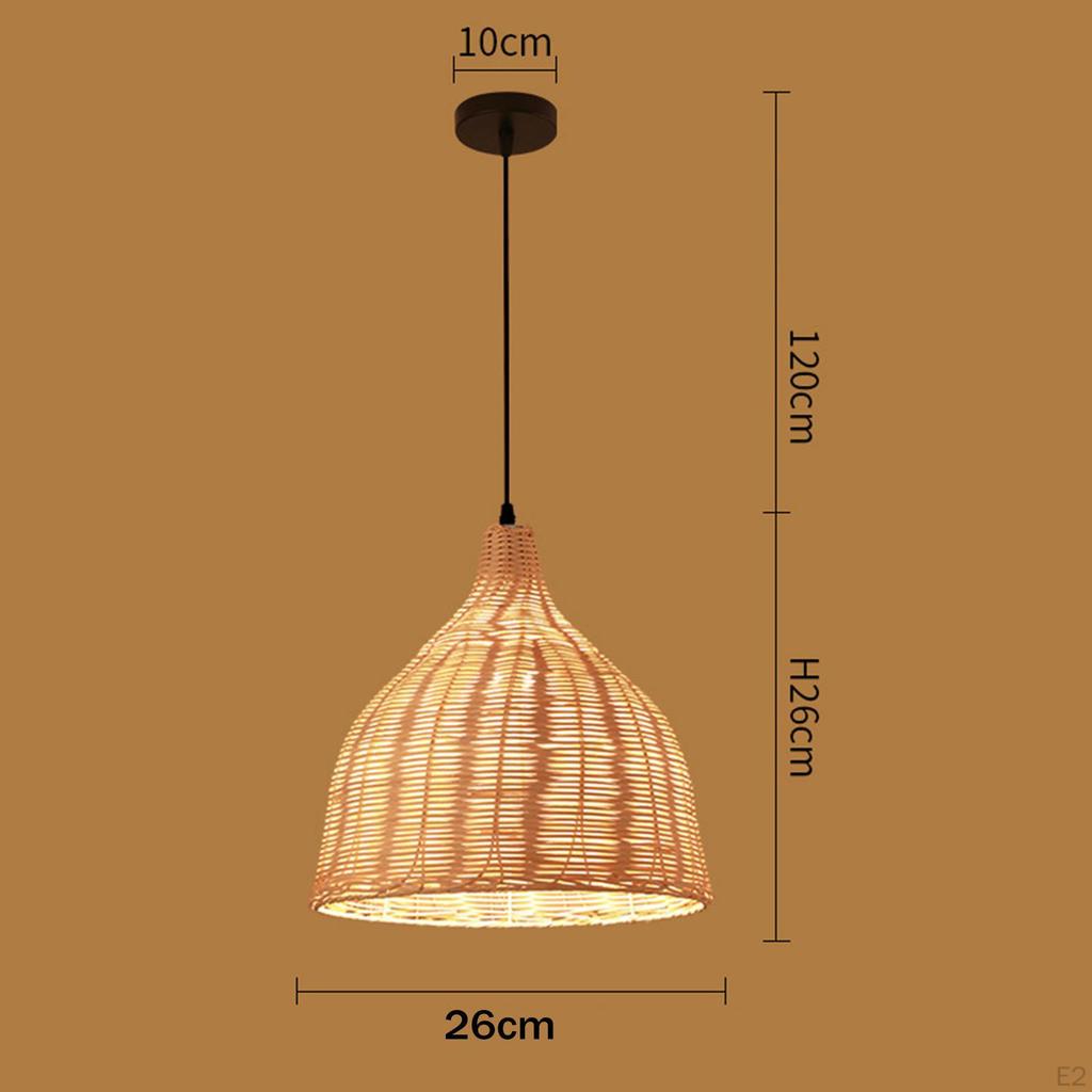Grass Vine Pendant Light Fixture Retro Restaurant Tea Room Handmade Woven Hanging Chandelier Lamp
