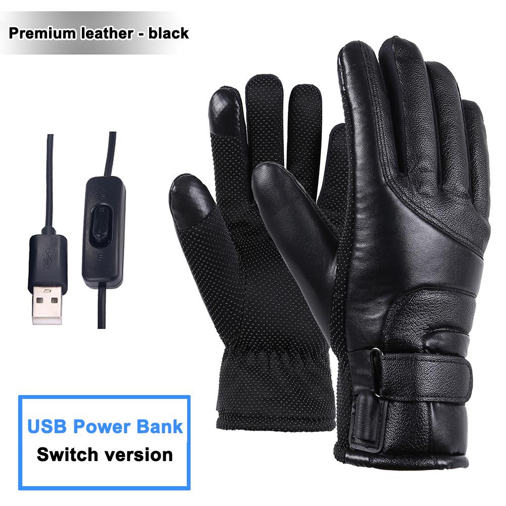 Motorcycle Heating Gloves Waterproof Thermal Touch Screen Gloves Winter Hand Warm USB Electric Heated Gloves for Cycling Skiing