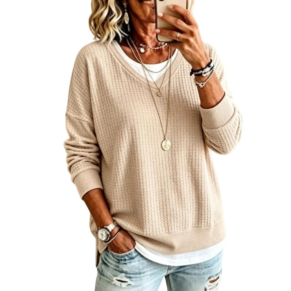 Women's Casual Corduroy Long Sleeve Top - Loose Fit, Comfortable Winter Shirt for Everyday Wear