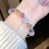 Chinese Style Light Luxury Purple Glass  Beaded Bracelets For Women Tassel Pendant Bracelet Sweet All-Match Wrist Jewelry