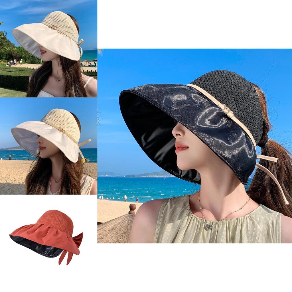 Summer Sun Protection Hat Women Large Brim Uv Shield Outdoor Sun Hat For Beach Travel