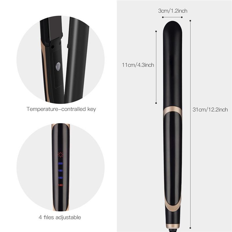 Professional Hair Straightener Curler Hair Flat Iron Negative Ion Infrared Hair Straighting Curling Corrugation 2-in-1 220V
