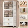 Foldable plastic storage box simple wardrobe for home bedroom closet toy storage cabinet no installation required