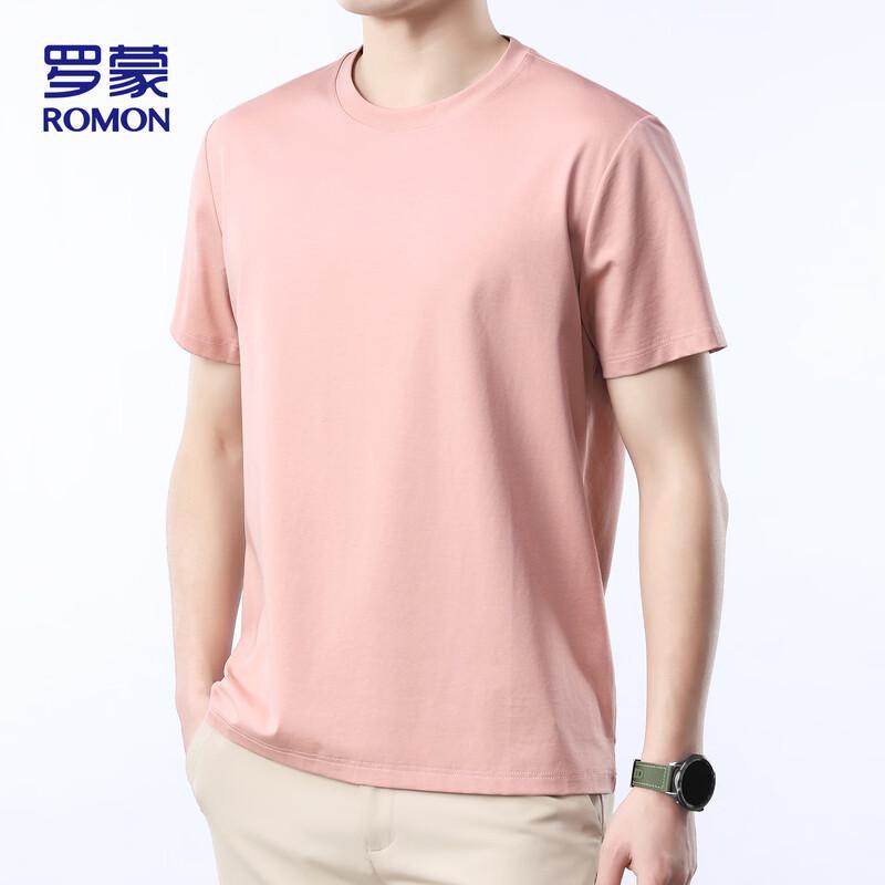 ROMON Men's Loose Fit Combed Cotton Short Sleeve T-Shirt