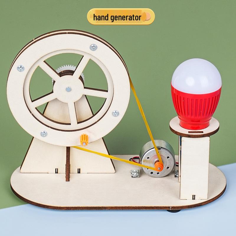 Student Hand-Crank Science Generator DIY Kit for Creative Experiments