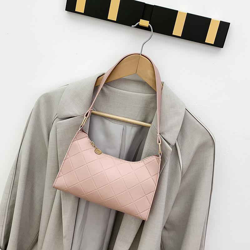 Ladies bag autumn and winter new small bag dumpling bag plaid simple shoulder bag women's armpit bag one