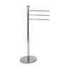 WENKO Porte Serviette Sur Pied, Porte Serviette Salle De Bain, 3 Portants, Exclusif, Acier, 48,5x90x28,5 Cm, Chromé