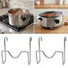 Kitchen Pot Lid Holder Stainless Steel Pan Cover Rack Pot Side Stand Modern Lid Rest Organizer Space Saving Kitchen Accessories