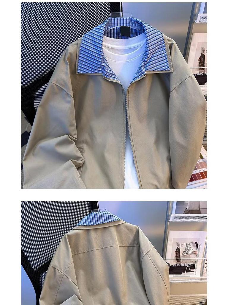 2025 Herbst Miu Stil Khaki Harrington Retro Zweiteilig Collegejacke für Damen