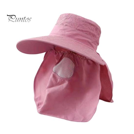 Wide Brim Sun Hat High-Density Sunscreen Fabric UPF50+ Protection Neck And Chin Cover Fisherman Shawl Face Guard Design Outdoor Summer