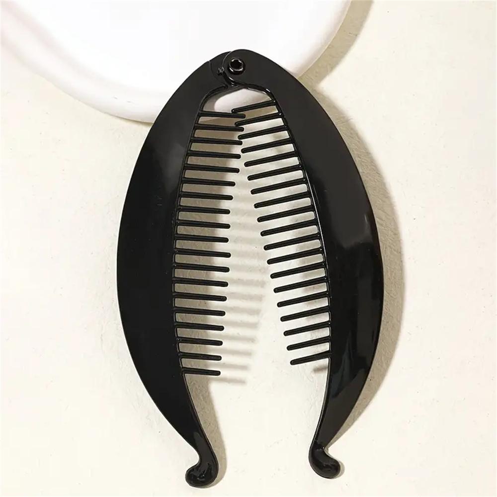 3 Stück/Set Fischform Haarspangen Clips Pferdeschwanzhalter für Frauen Mädchen Bananenclips Krebse Schwarz Haarstyling-Zubehör