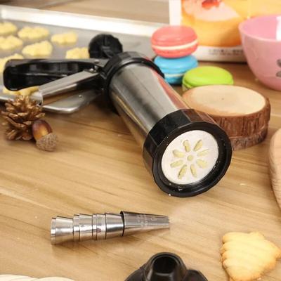Cake Cream Decorating Gun, Stainless Steel Cookie Gun, Baking Tools, Cookie Making Machine, Nozzles, Pastry Syringe Extruder